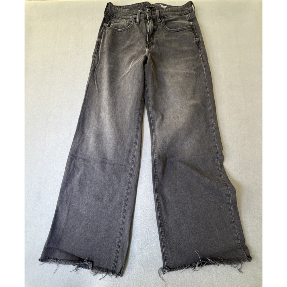 Good American Good Standard Ease Jeans 10/30 Black Wide Leg 90s Y2K Grunge